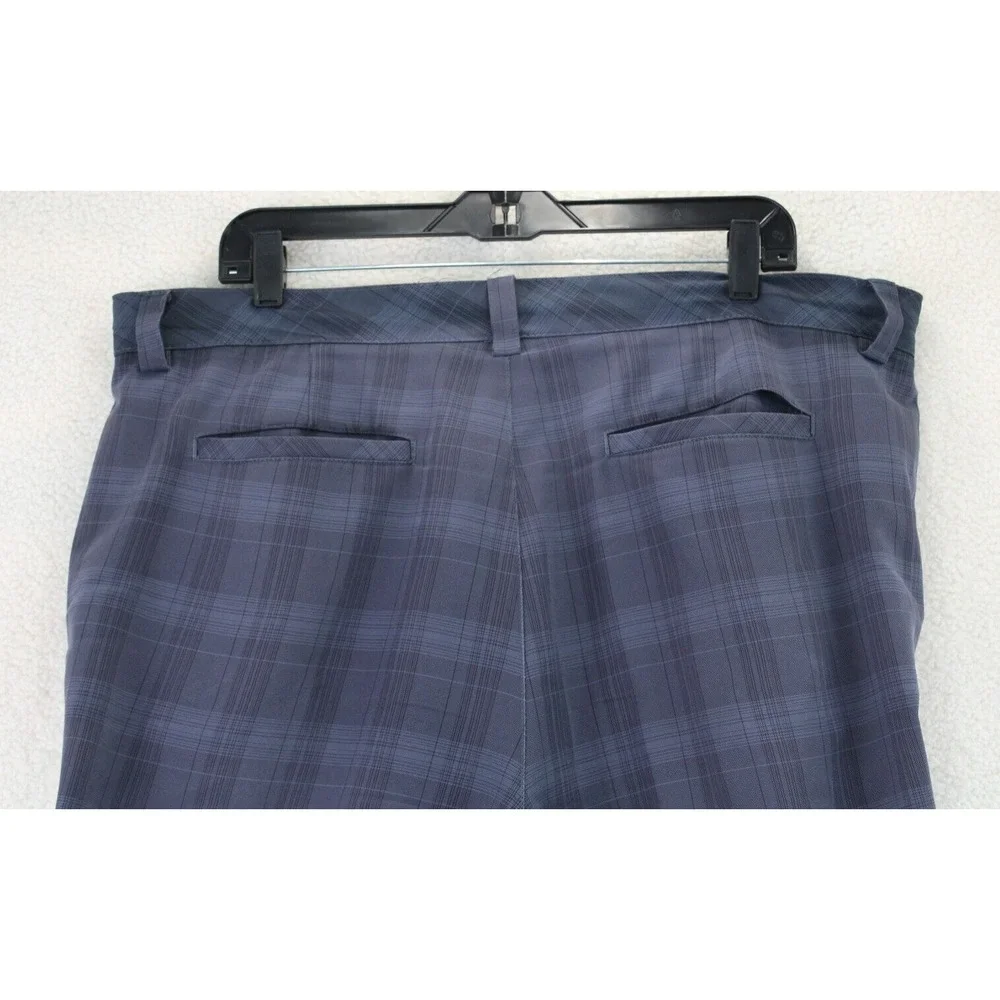 Reebok Men's Plaid Golf Shorts Flat Front Athletic Fit Charcoal Blue Size 36‎